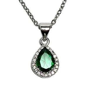 1.25 ctw Emerald Silver Necklace